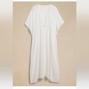 Banana Republic white cover up kaftan NWT